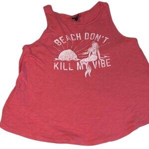 Beach Dont Kill My Vibe Coral Graphic Tank Top - Torrid